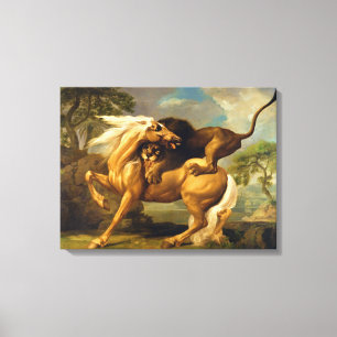 Lienzo Un león atacando un caballo, c.1762 (aceite sobre