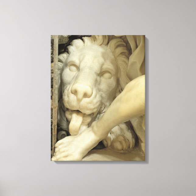 Lienzo Un león lamiendo el pie de Daniel (Anverso)