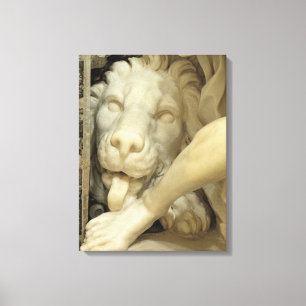 Lienzo Un león que lame al pie de Daniel