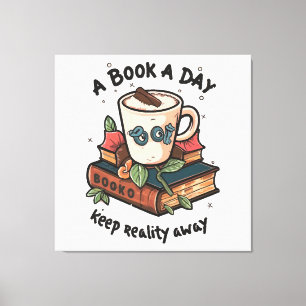 Lienzo Un libro al día mantiene la realidad alejada