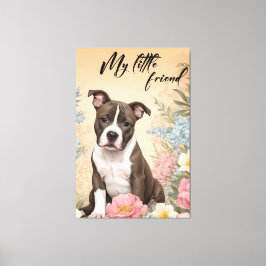 Lienzo Un lindo cachorro pardo Staffordshire Terrier