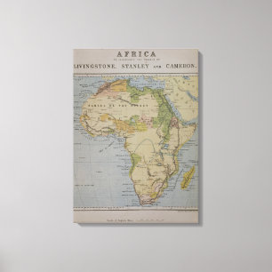 Lienzo Un mapa de África para ilustrar los viajes de
