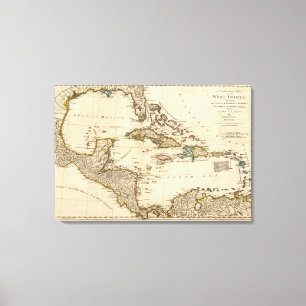 Lienzo Un mapa de Compleat de las Antillas