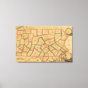 Lienzo Un mapa del estado de Pennsylvania