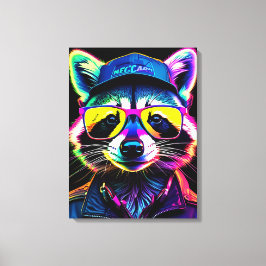 Lienzo Un mapache en gafas