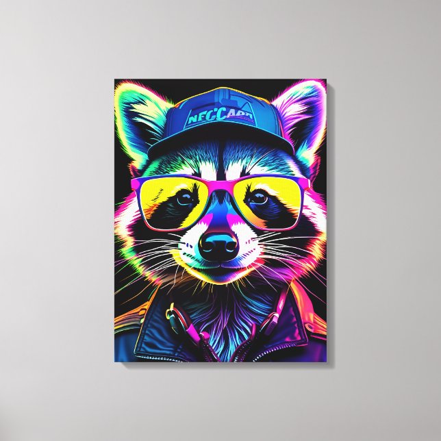 Lienzo Un mapache en gafas (Anverso)