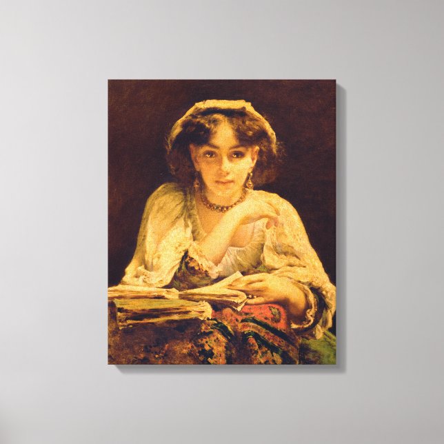 Lienzo Un momento pensivo (Anverso)