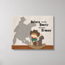 Lienzo Un niño pequeño cree en tus sueños