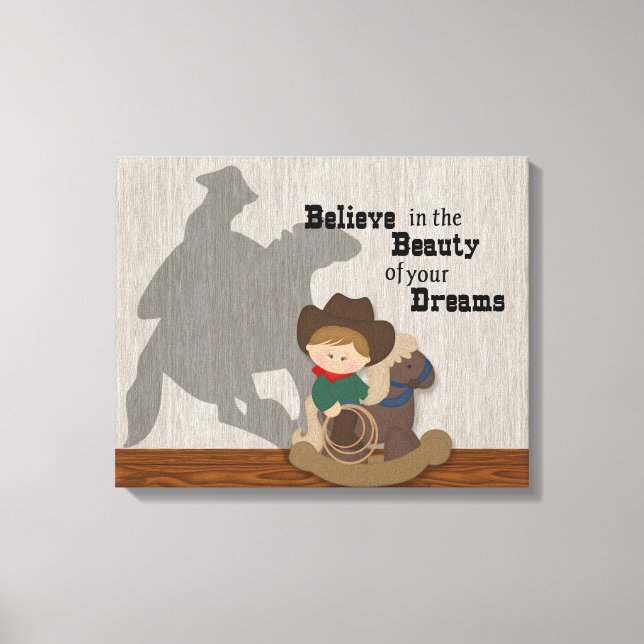 Lienzo Un niño pequeño cree en tus sueños (Anverso)