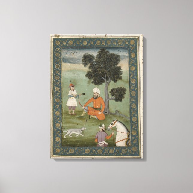 Lienzo Un noble transoxonio sentado bajo un árbol, por fa (Anverso)