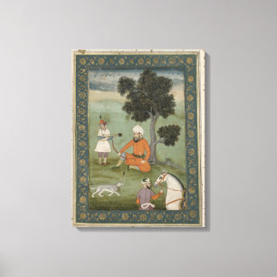 Lienzo Un noble transoxonio sentado bajo un árbol, por fa