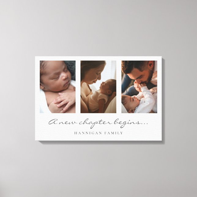 Lienzo Un Nuevo Capítulo Comienza Familia Multi Foto Scri (Anverso)
