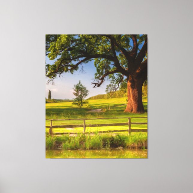 Lienzo Un Oak Tree Bajo El Sol Wall Art (Anverso)