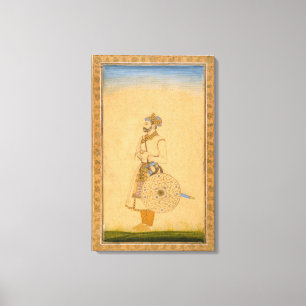 Lienzo Un oficial, situación, con la espada y el escudo,