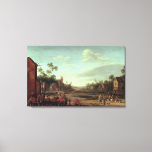 Lienzo Un paisaje enselvado del río, 1646