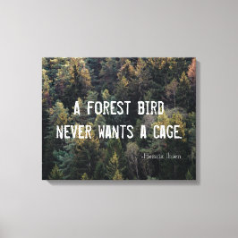 Lienzo Un pájaro forestal nunca quiere un diseño de jaula