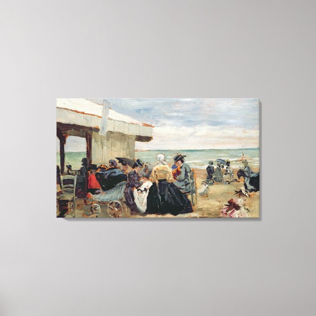 Lienzo Un panorama playero (Anverso)
