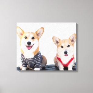 Lienzo Un Par De Corgis Sentado En Un Baño