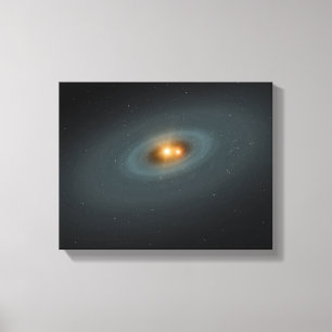 Lienzo Un par de estrellas apretado y un disco circundant