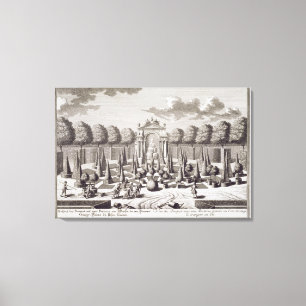 Lienzo Un parterre con los árboles anaranjados en el