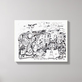 Lienzo Un paseo nocturno a casa