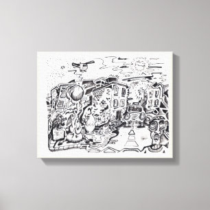 Lienzo Un paseo nocturno a casa