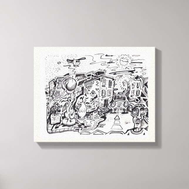 Lienzo Un paseo nocturno a casa (Anverso)