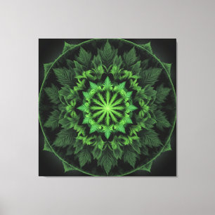 Lienzo un patrón circular de hojas