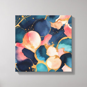 Lienzo un patrón colorido con salpicaduras de pintura dor