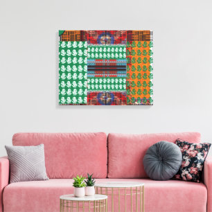 Lienzo un patrón verde y negro con un árbol en el medio