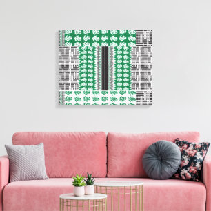 Lienzo Un patrón verde y negro visualmente atractivo, ace