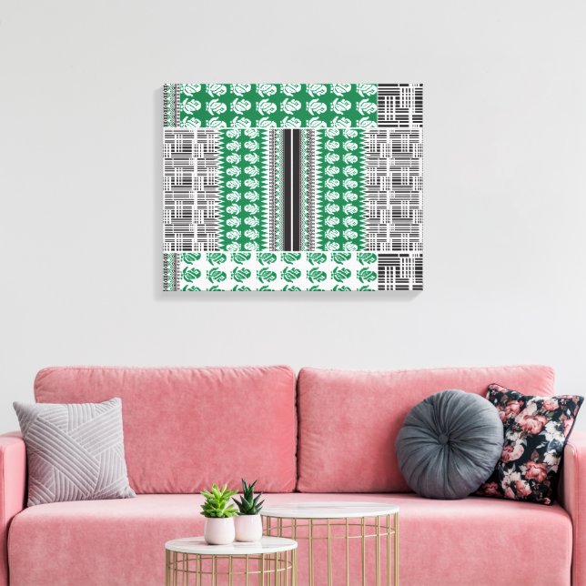 Lienzo Un patrón verde y negro visualmente atractivo, ace (Insitu (Sala de estar))
