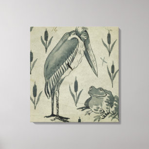 Lienzo Un pelícano y una rana en la conversación (w/c e