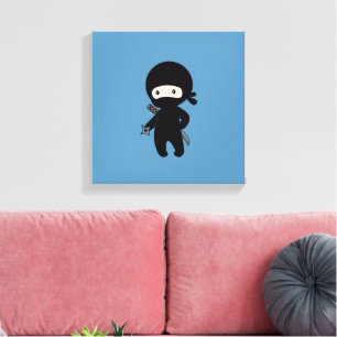 Lienzo Un pequeño Ninja sostiene una estrella arrogante s