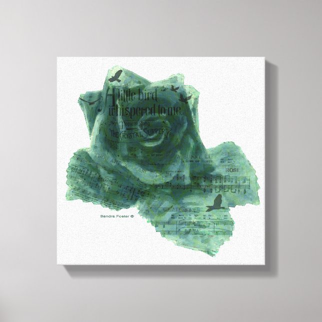 Lienzo Un Pequeño Pájaro Me Dijo Rosa (Anverso)