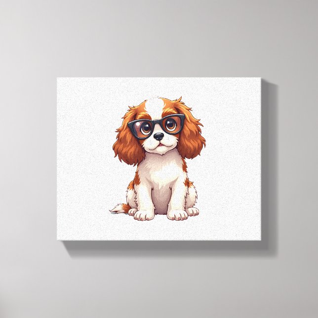Lienzo Un perro lindo Rey Charles Spaniel (Anverso)