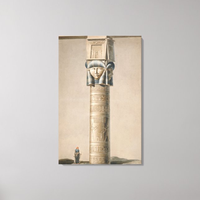 Lienzo Un pilar de Hathor en Dendarah, ilustracion" (Anverso)