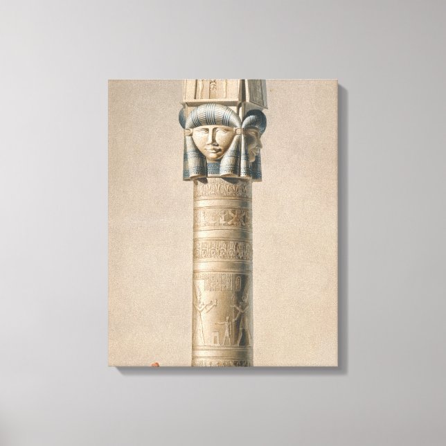 Lienzo Un pilar de Hathor en Dendarah, ilustracion" (Anverso)