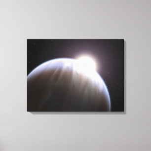 Lienzo Un planeta extrasolar con su estrella del padre