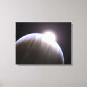 Lienzo Un planeta extrasolar con su estrella matriz