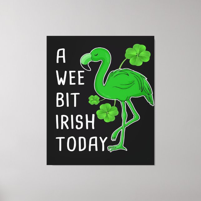 Lienzo Un poco irlandés hoy | Lucky Flamingo | Flamingo (Anverso)