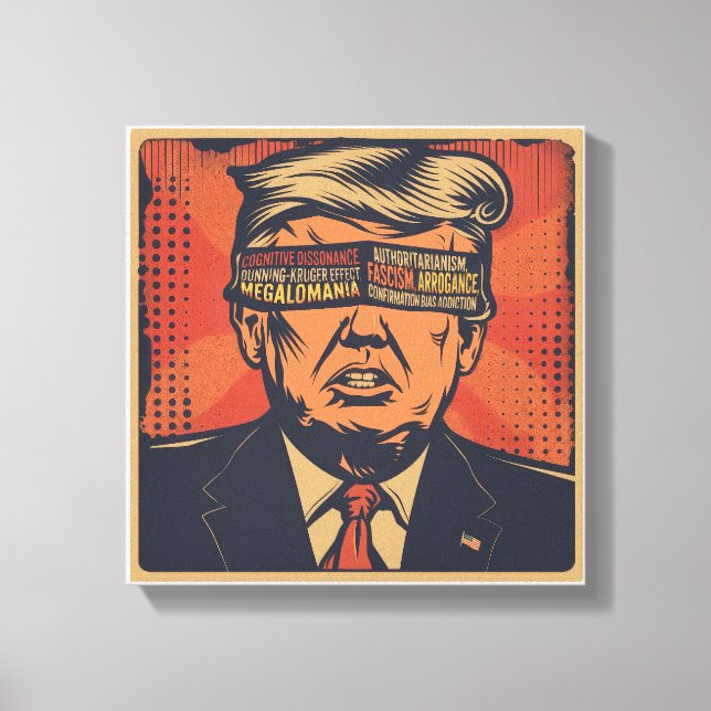 Lienzo Un presidente con los ojos vendados por problemas  (Anverso)