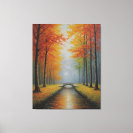 Lienzo un puente sobre un arroyo con árboles