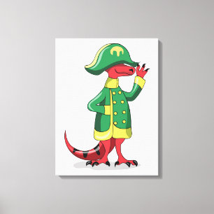 Lienzo Un Rex De Tyrannosaur Personalizado Vestido Como N