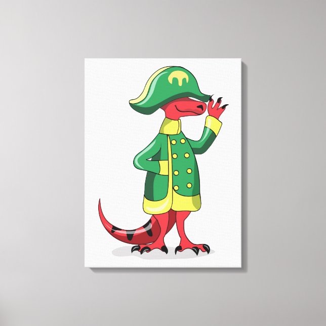 Lienzo Un Rex De Tyrannosaur Personalizado Vestido Como N (Anverso)