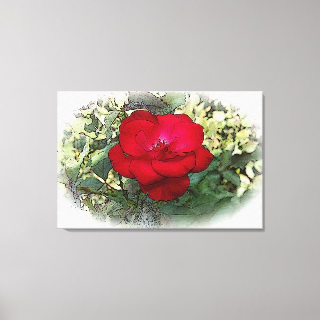 Lienzo Un rosa solitario (Anverso)