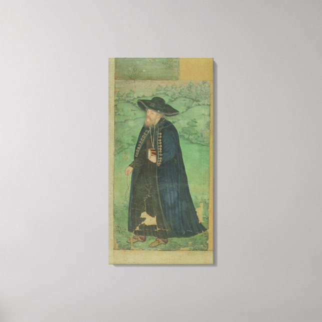 Lienzo Un sacerdote jesuita, inscrito en persa: 'Jahangir (Anverso)