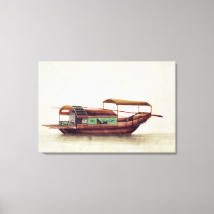 Lienzo Un Sampan, período de Qianlong