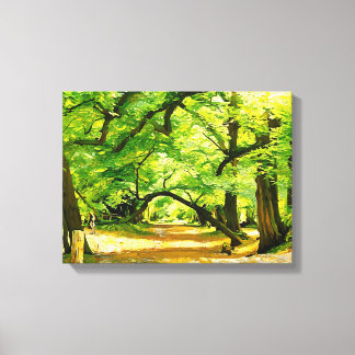 Lienzo Un sendero forestal, el bosque Robin Hood