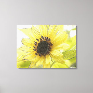 Lienzo Un solo girasol amarillo limón